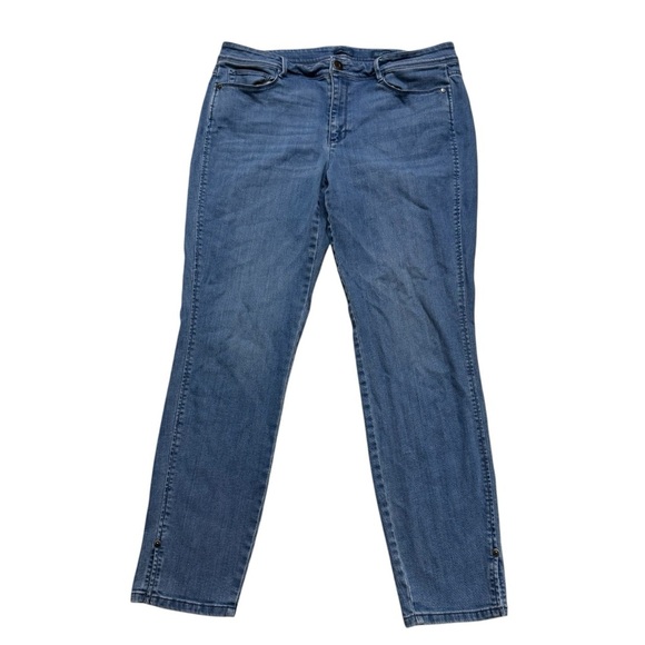 J Jill Blue Denim Jeans Authentic Fit Slim Ankle Size 12 - Picture 1 of 6